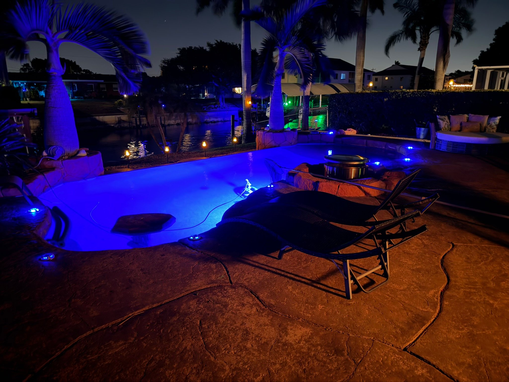 Night pool view at Salt Life Villa