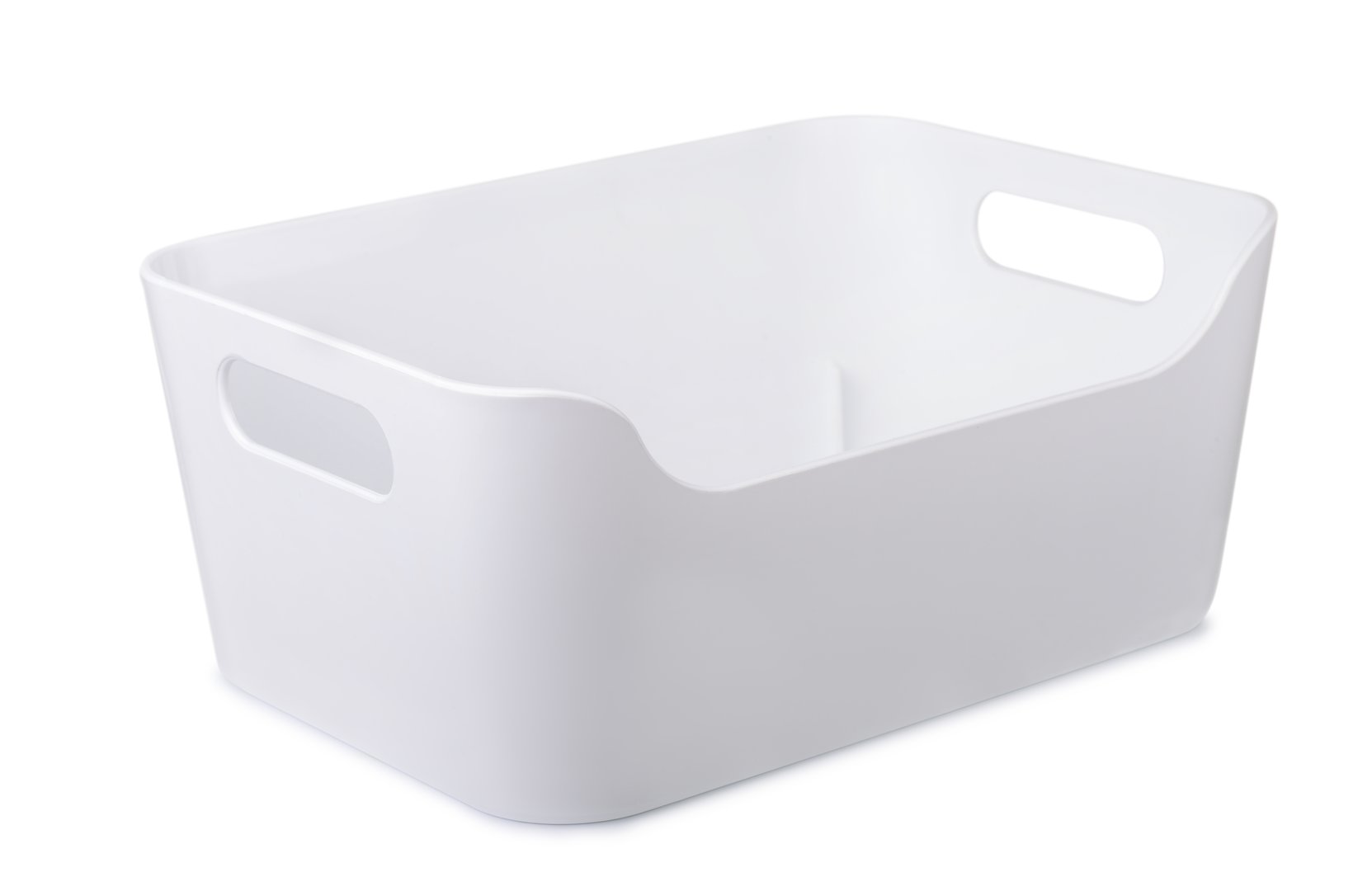 White plastic storage container isolated on white