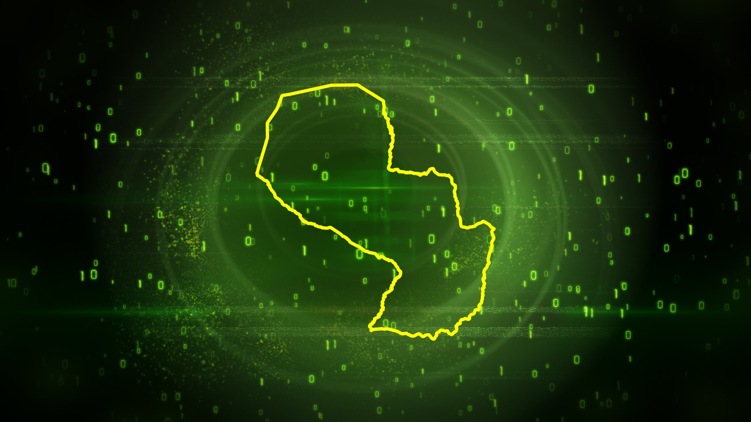 Paraguay Map on Digital Hi tech Technology Background
