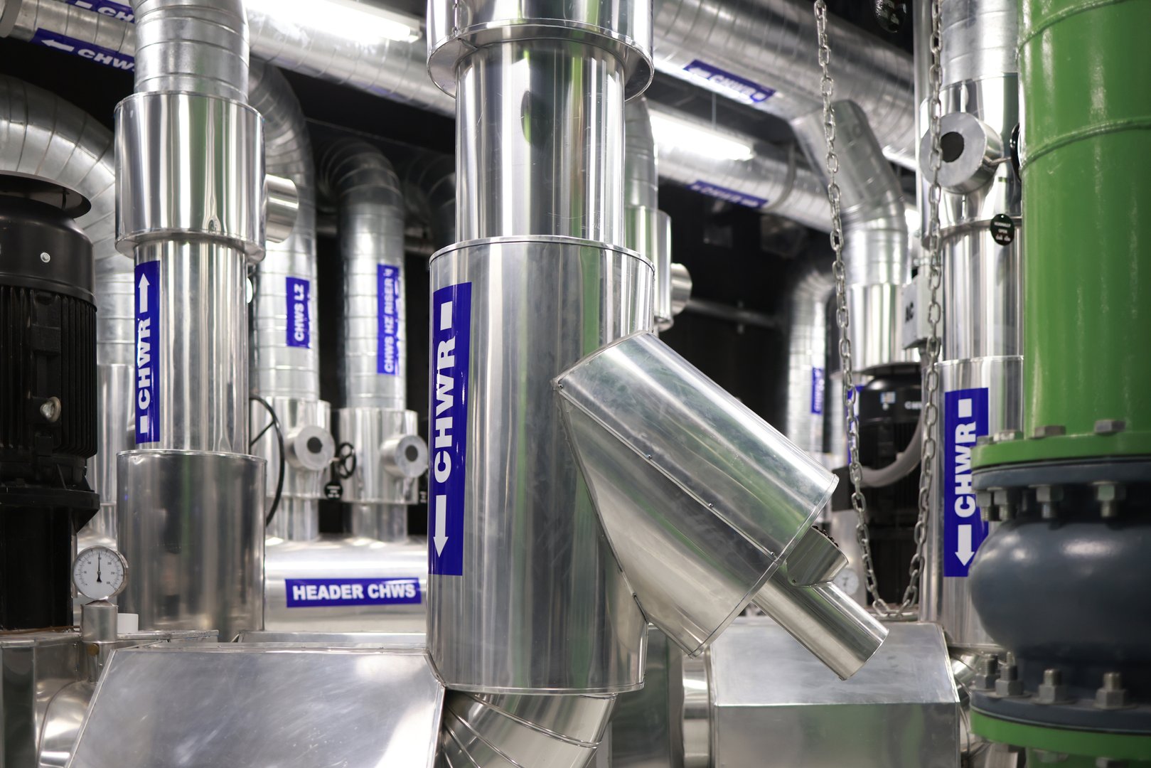 Industrial interior cooling  system and pipping line of industrial construction  in the factory