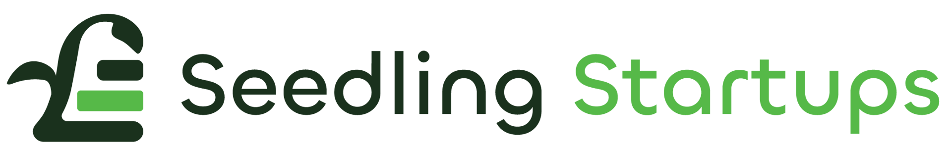 Logo of Seedling Startups featuring a sprouting plant icon next to the company name in green and black text.
