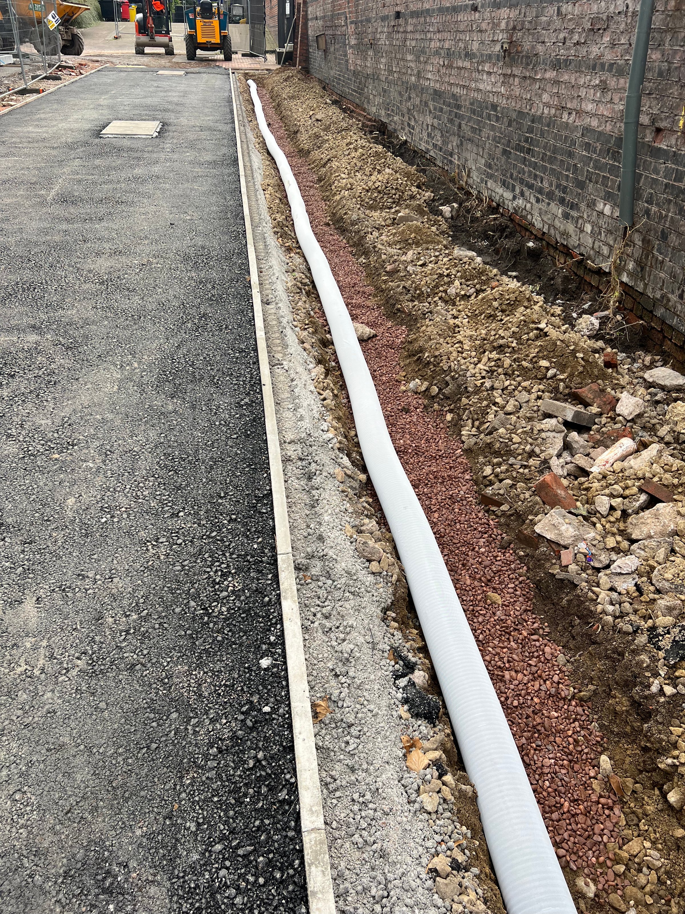 Land drainage system laid to manage surface water