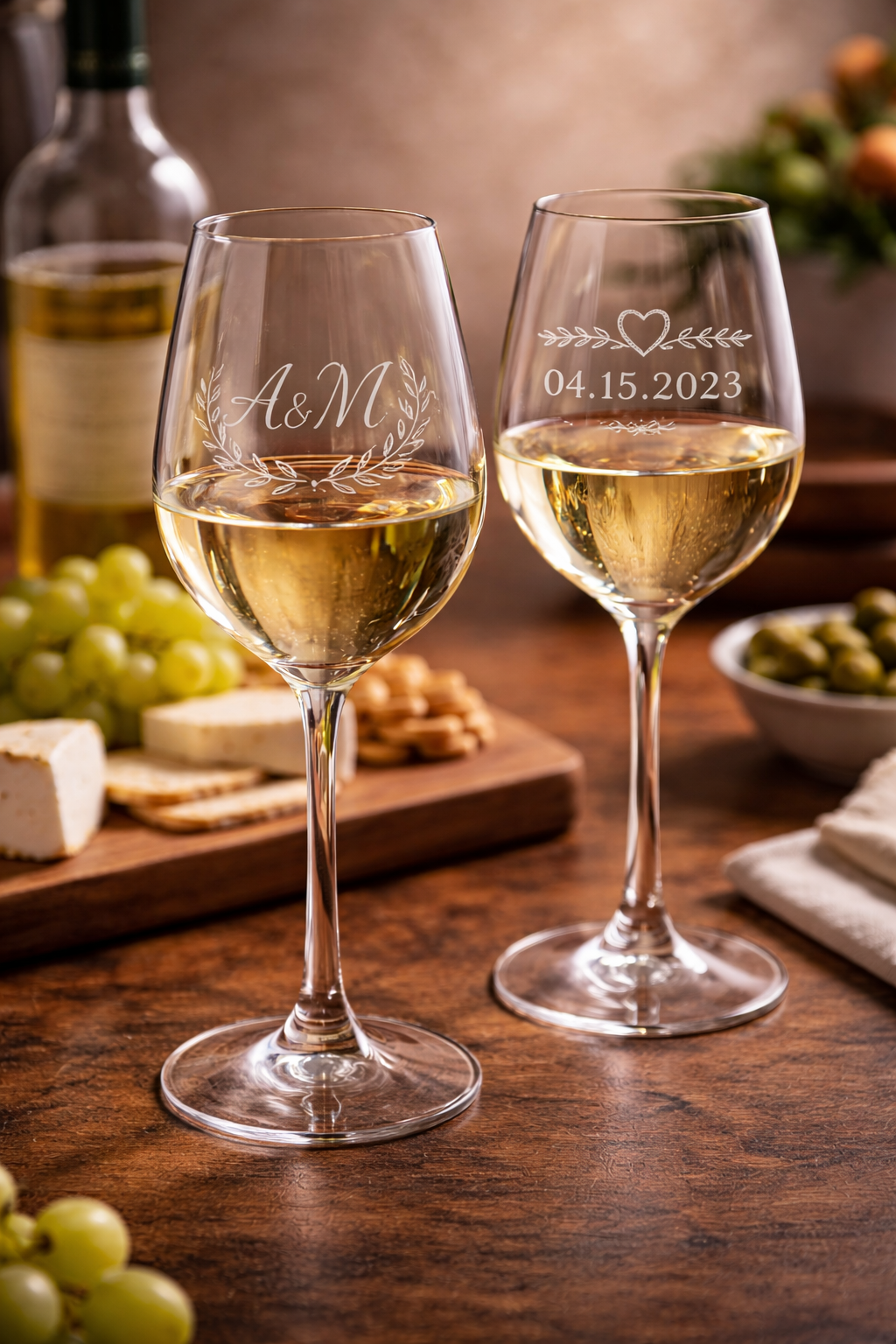 Custom engraved champagne glasses