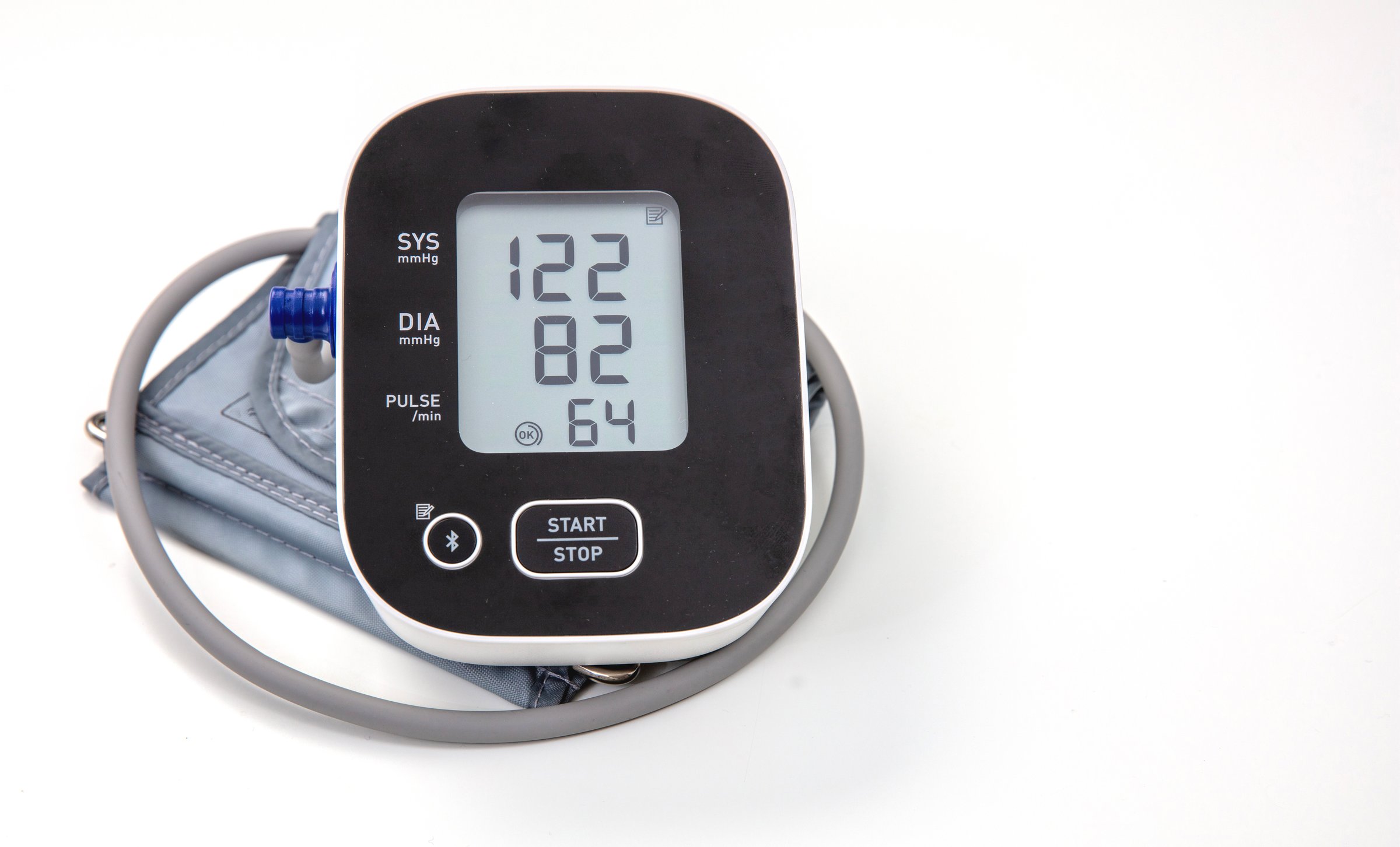 Digital Blood Pressure Monitor isolated on white, Healthcare, checkup instrument