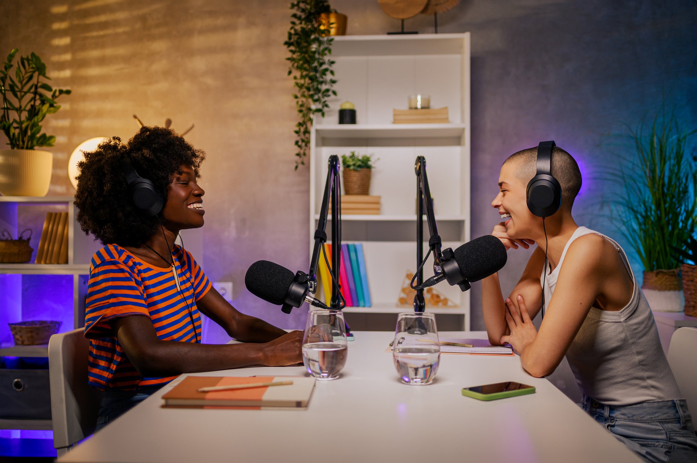 Morning show hosts at radio station