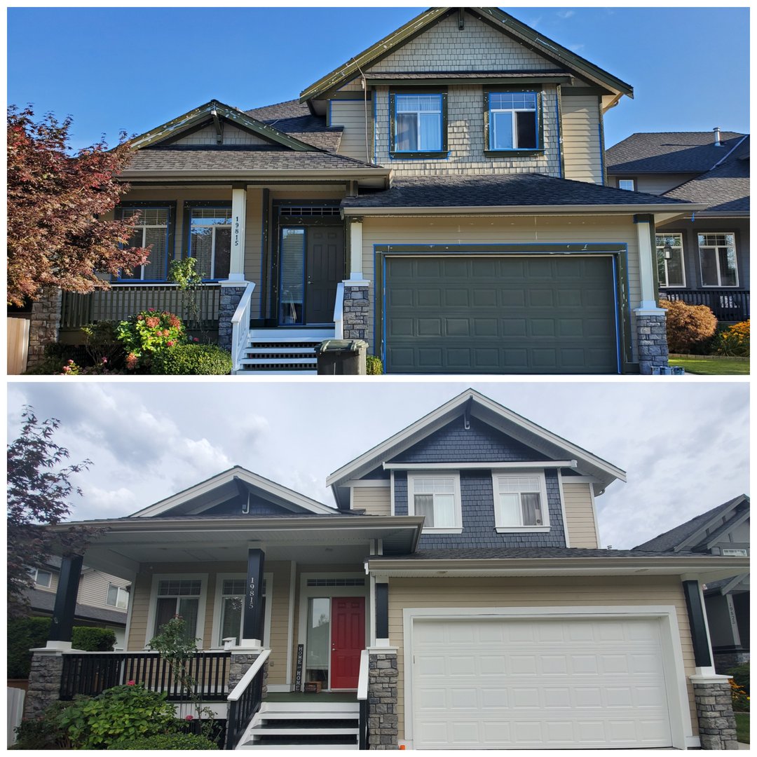 Exterior painting before and after transformation by Color Rush Painting