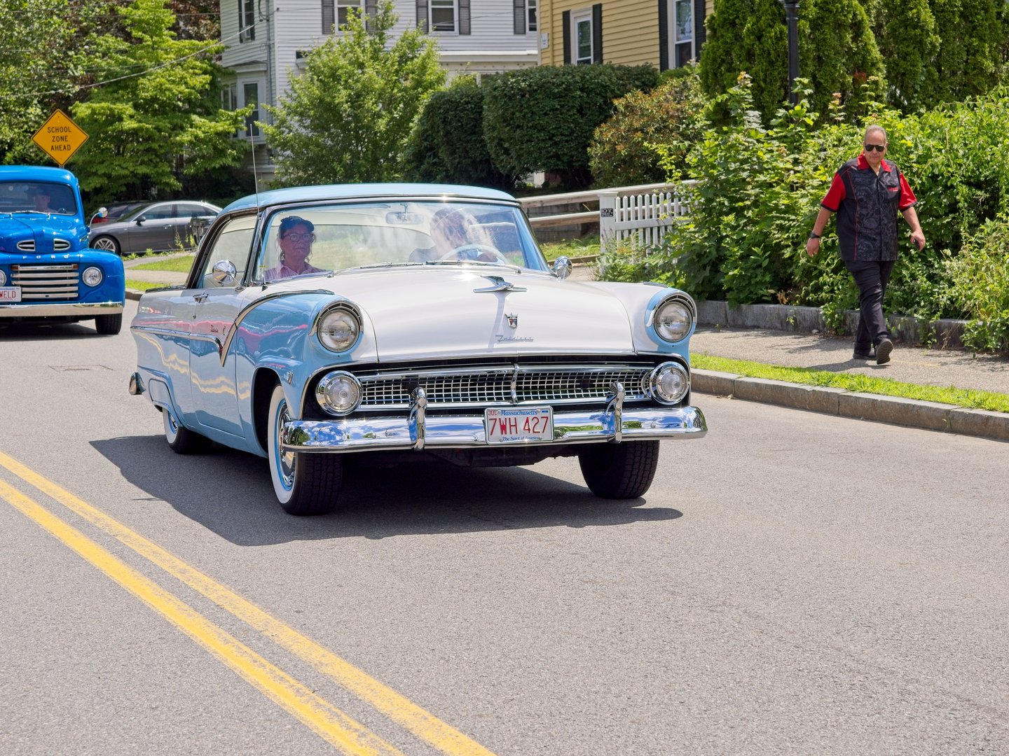 Vintage 1955 Ford Fairlane on parade