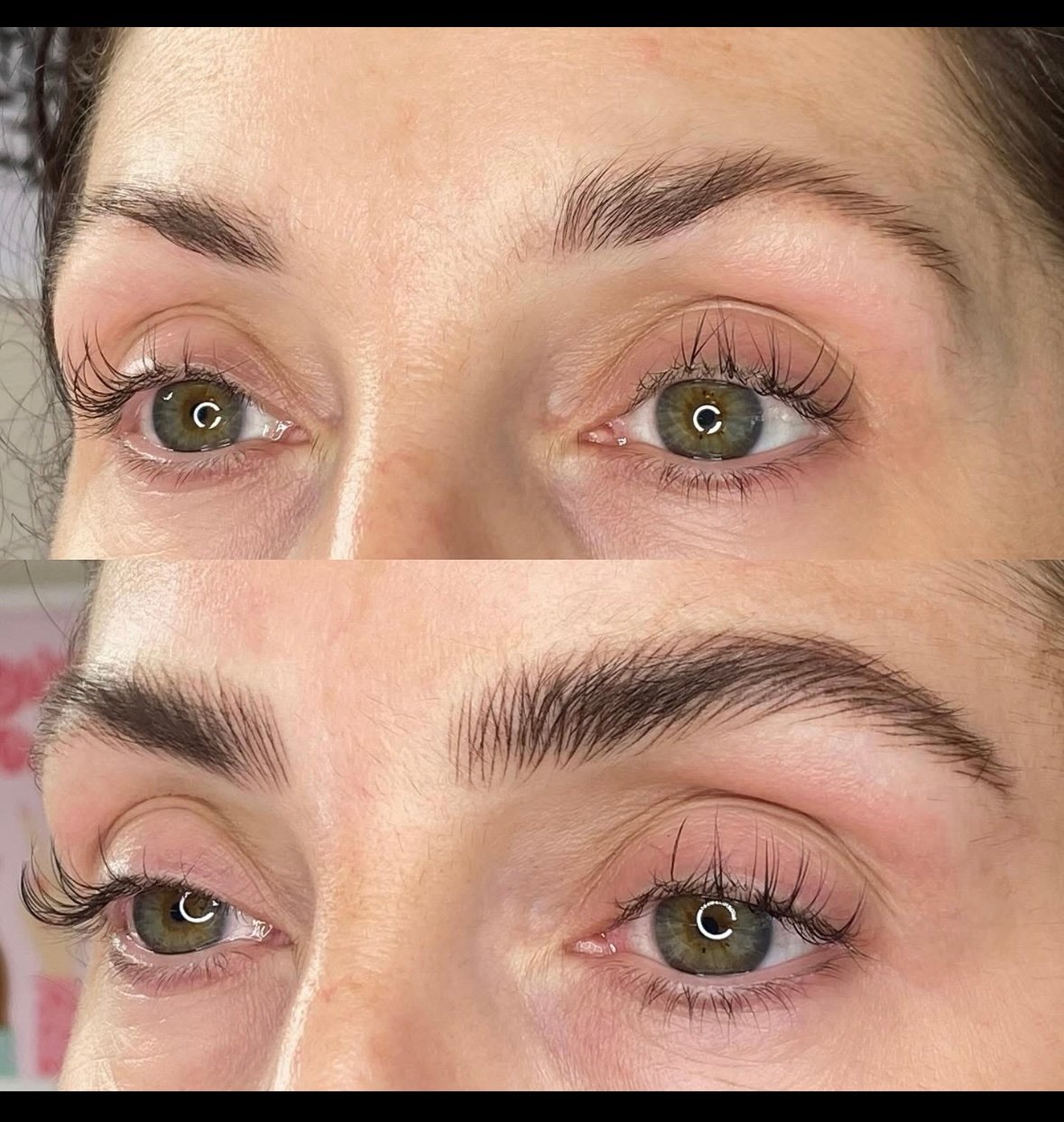 Brow transformation before and after