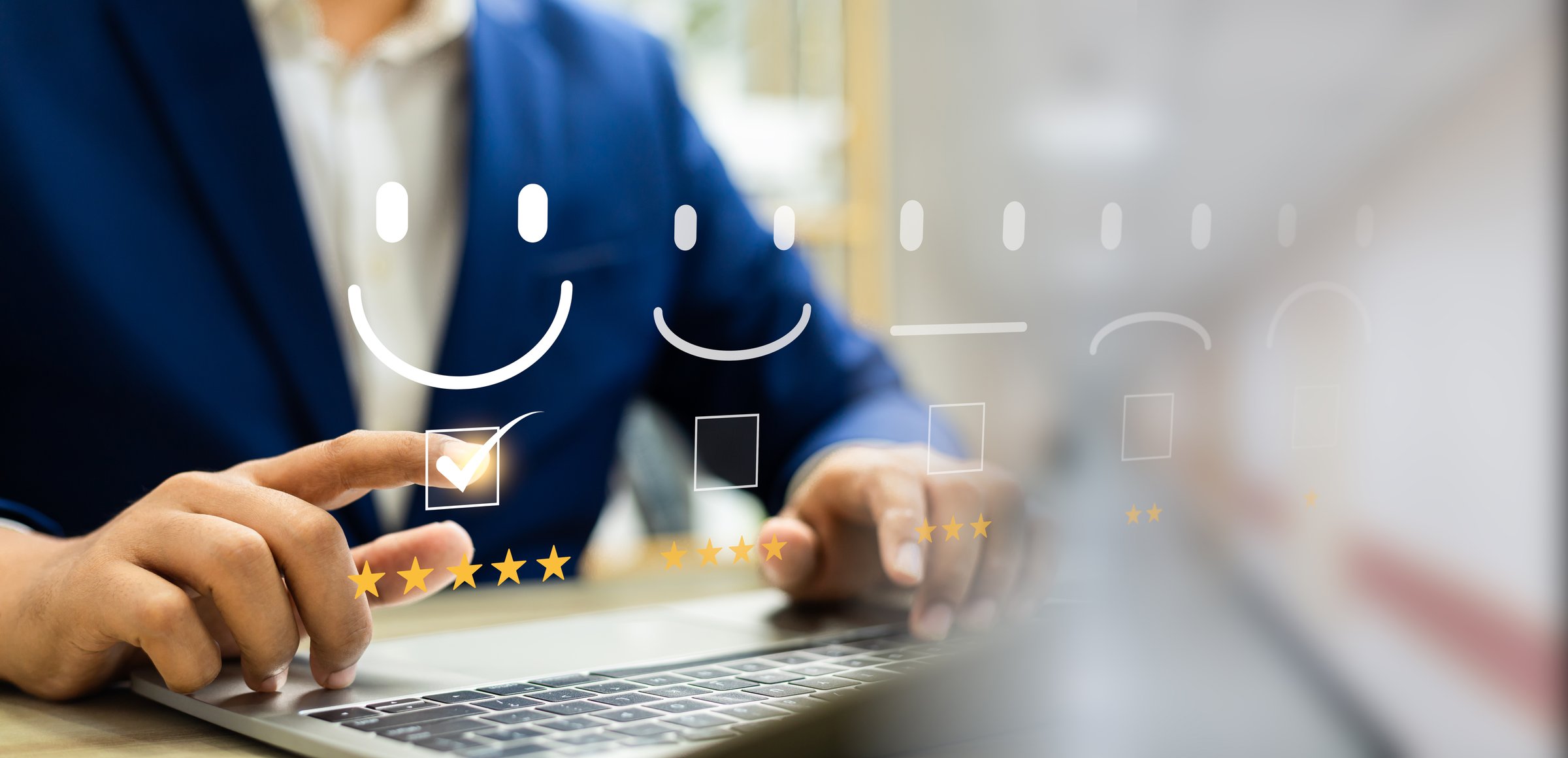 Users rate service experiences on online application for customer feedback and satisfaction for enhanced service, Quality service evaluation Through customer satisfaction surveys on online platforms.