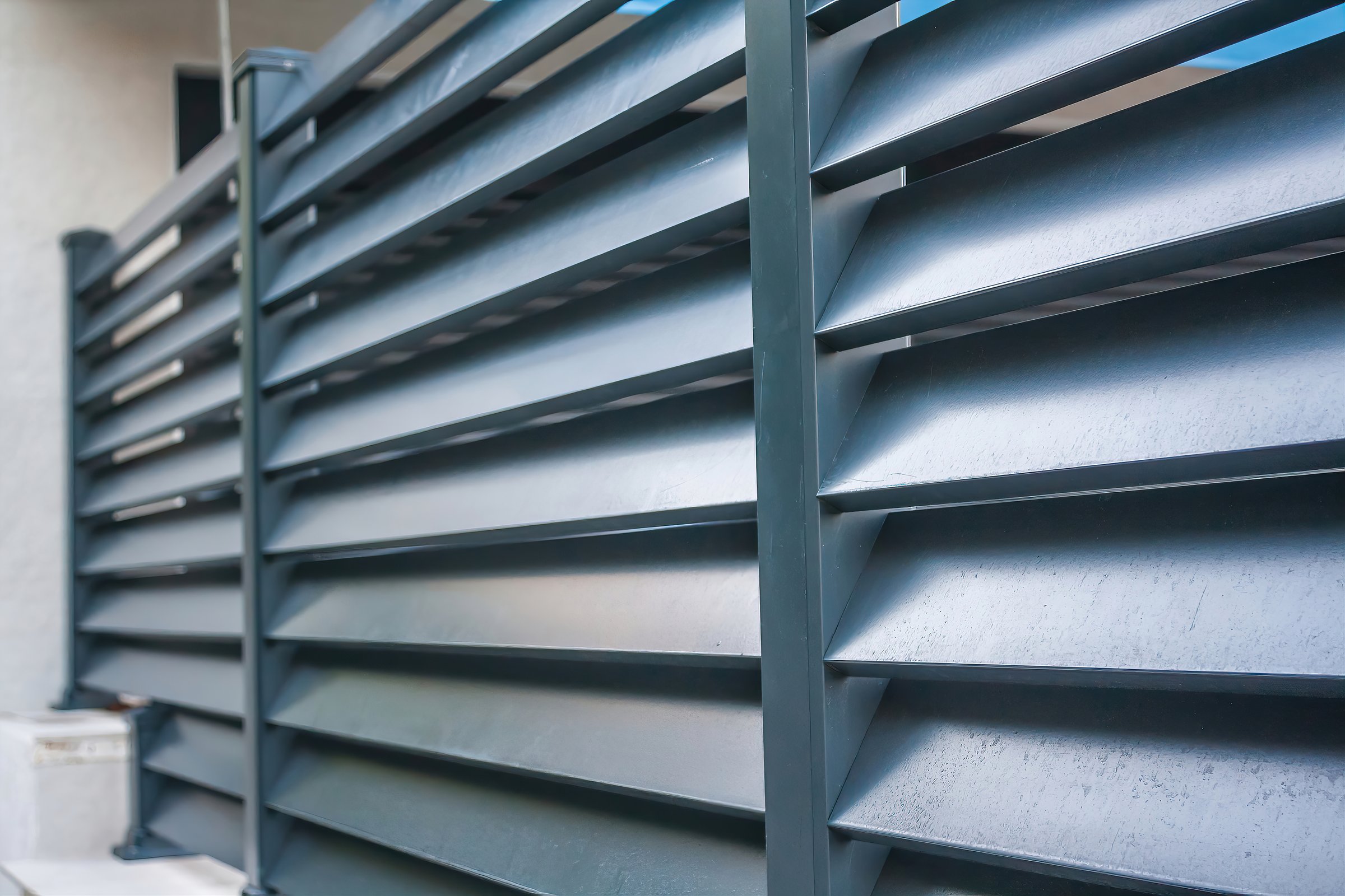 Modern fence with aluminum or metal shutter