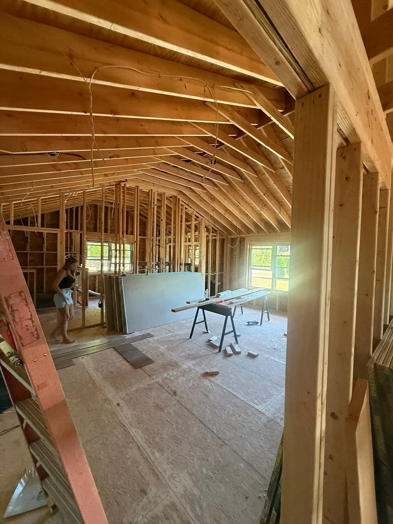 Cathedral ceiling bedroom renovation Ohio
