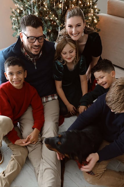 Jessica Lagasse and family Christmas photo