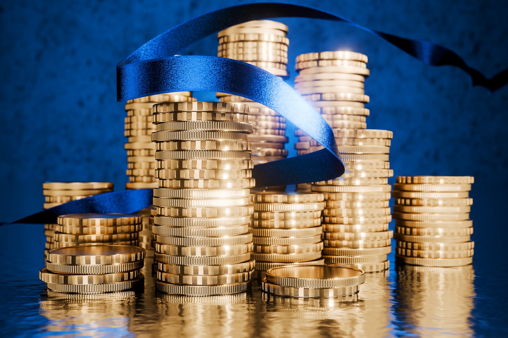 Gold coins. Concept of saving money. Gambling. Casino games. Sports betting. Saving money. Concept of investment. Deposit. Budget. Cash reward. Successful investment. Donations in games. 3d render