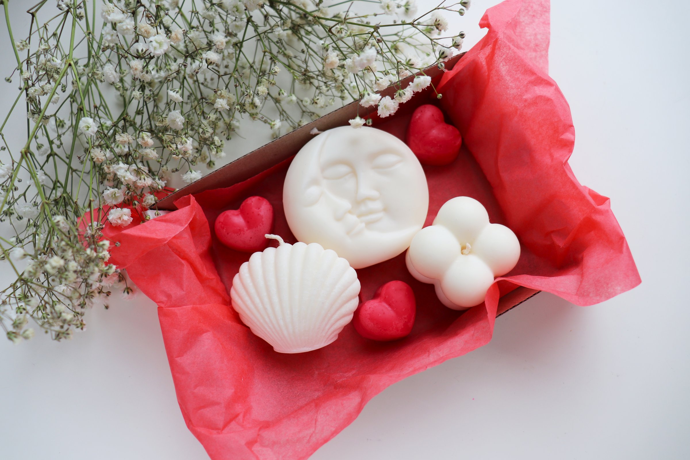 set of handmade candles made of natural soy wax