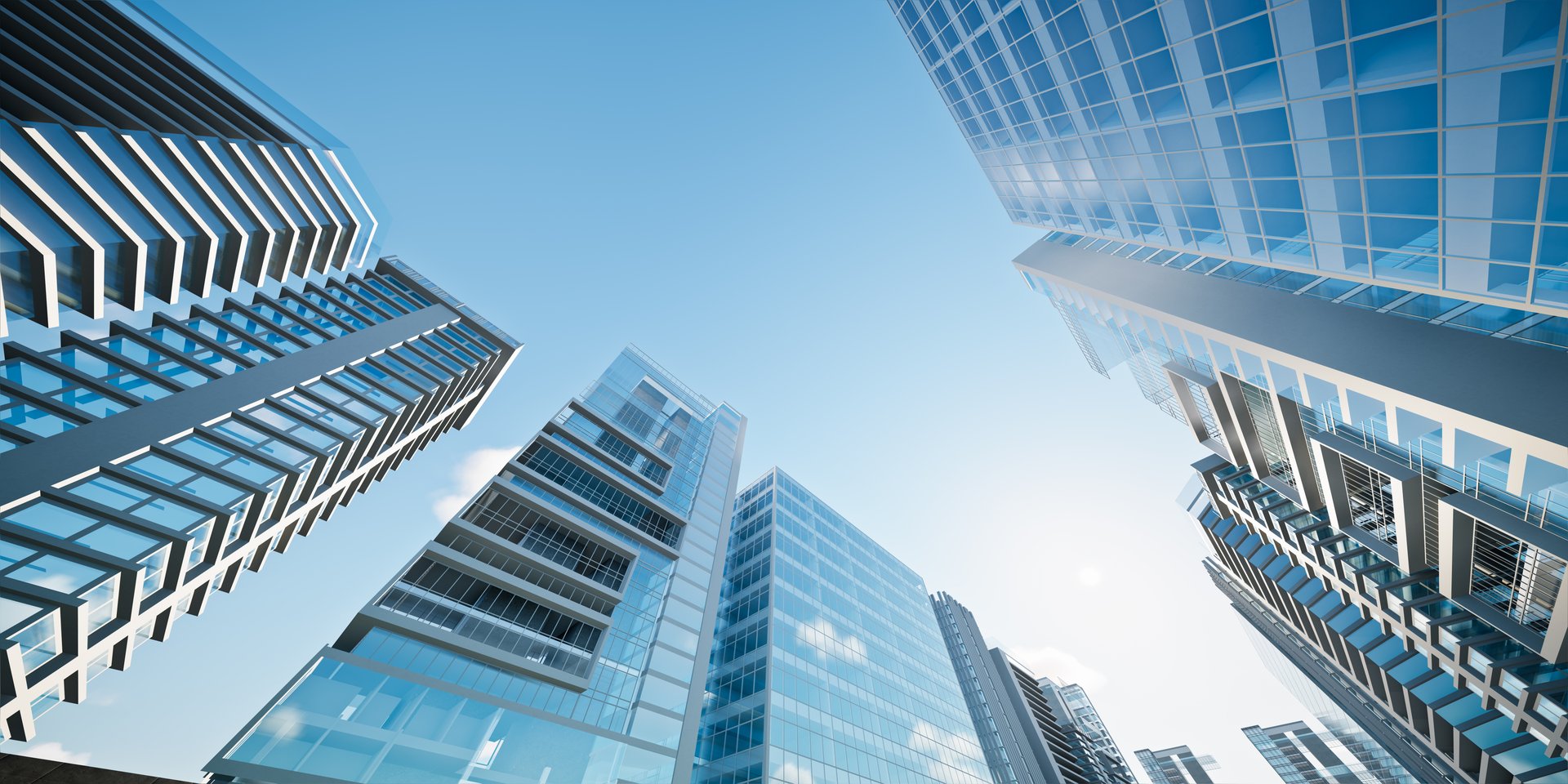 3D rendering of modern building in city. Represent land development, economic growth and crowded society. Visuals related to real estate, property investment, corporate business and city development.