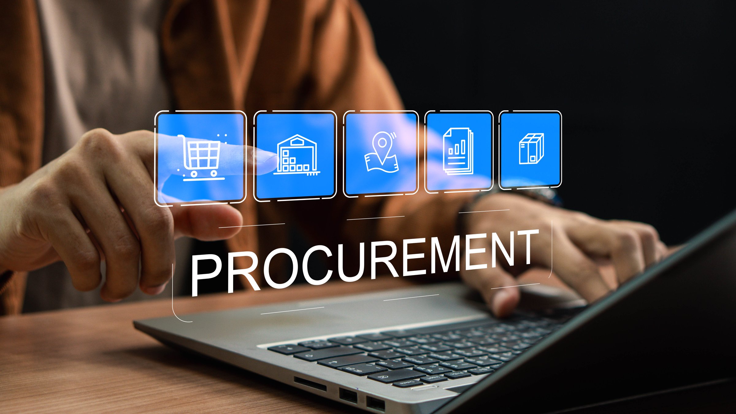 Procurement Management Industry concept. Supply Chain retail logistics, transportation suppliers, import export and transport industry,  virtual screen for with supply chain and retail logistics.