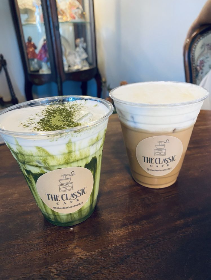 Matcha and Hojicha Einspanners