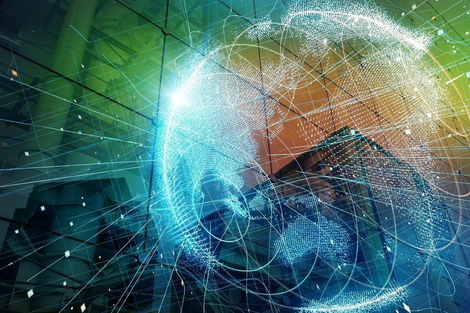 Smart city and global network concept.