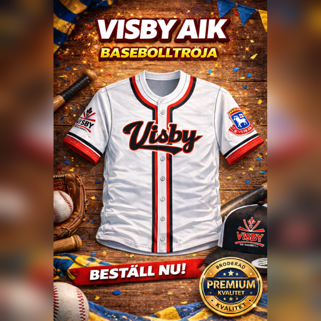 Visby Baseboll Matchtröja vit