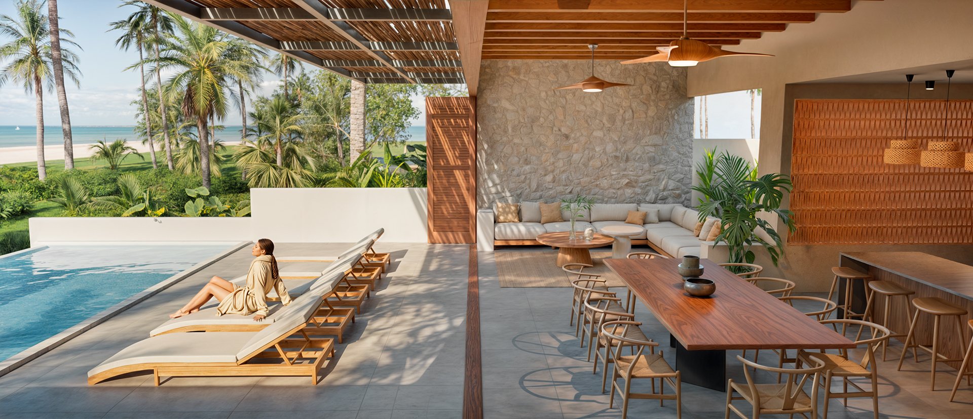 Corte arquitectónico de las villas