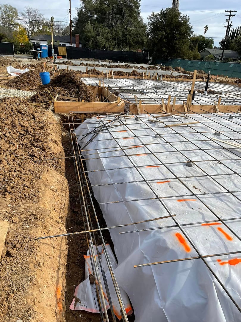 Foundation for new house construction