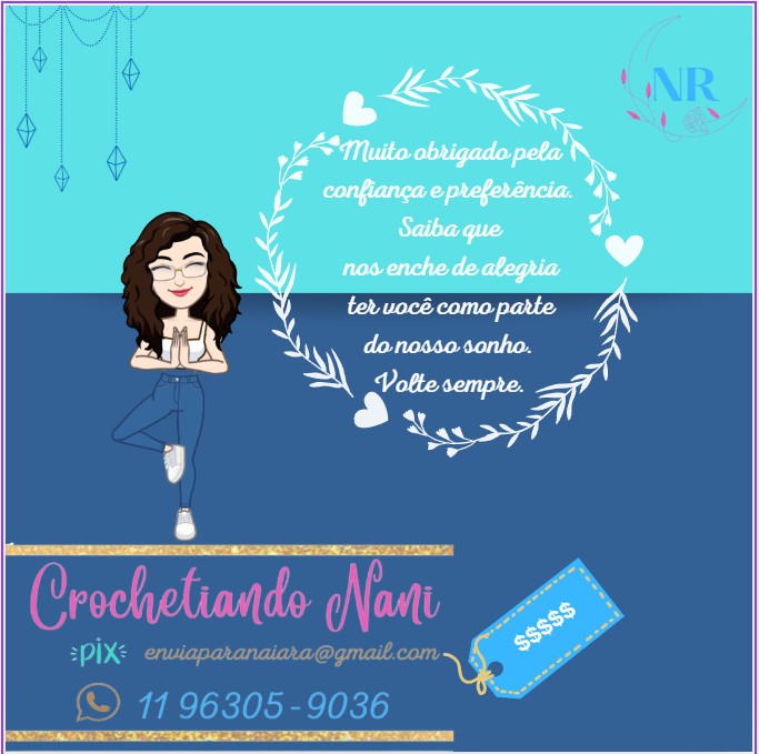 Cartão de Agradecimento Crochetiando Nani