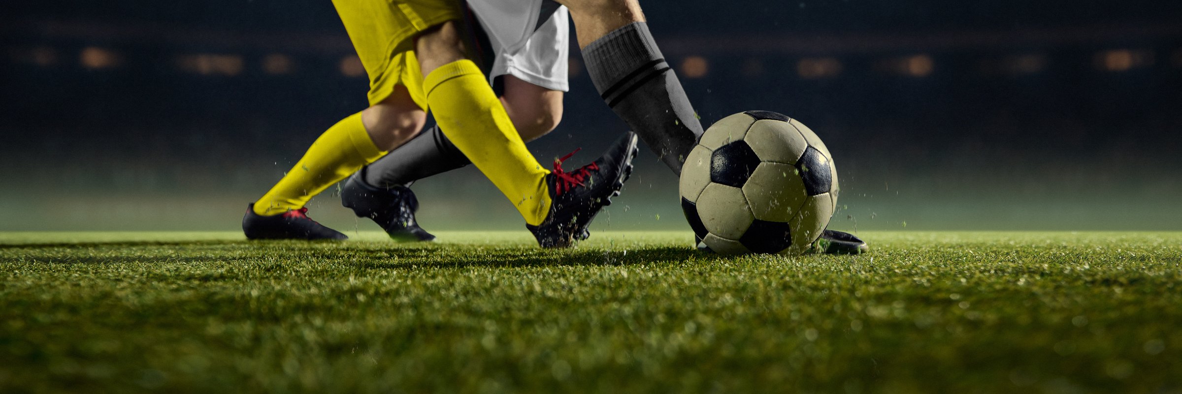 Fotbollsspelare under match