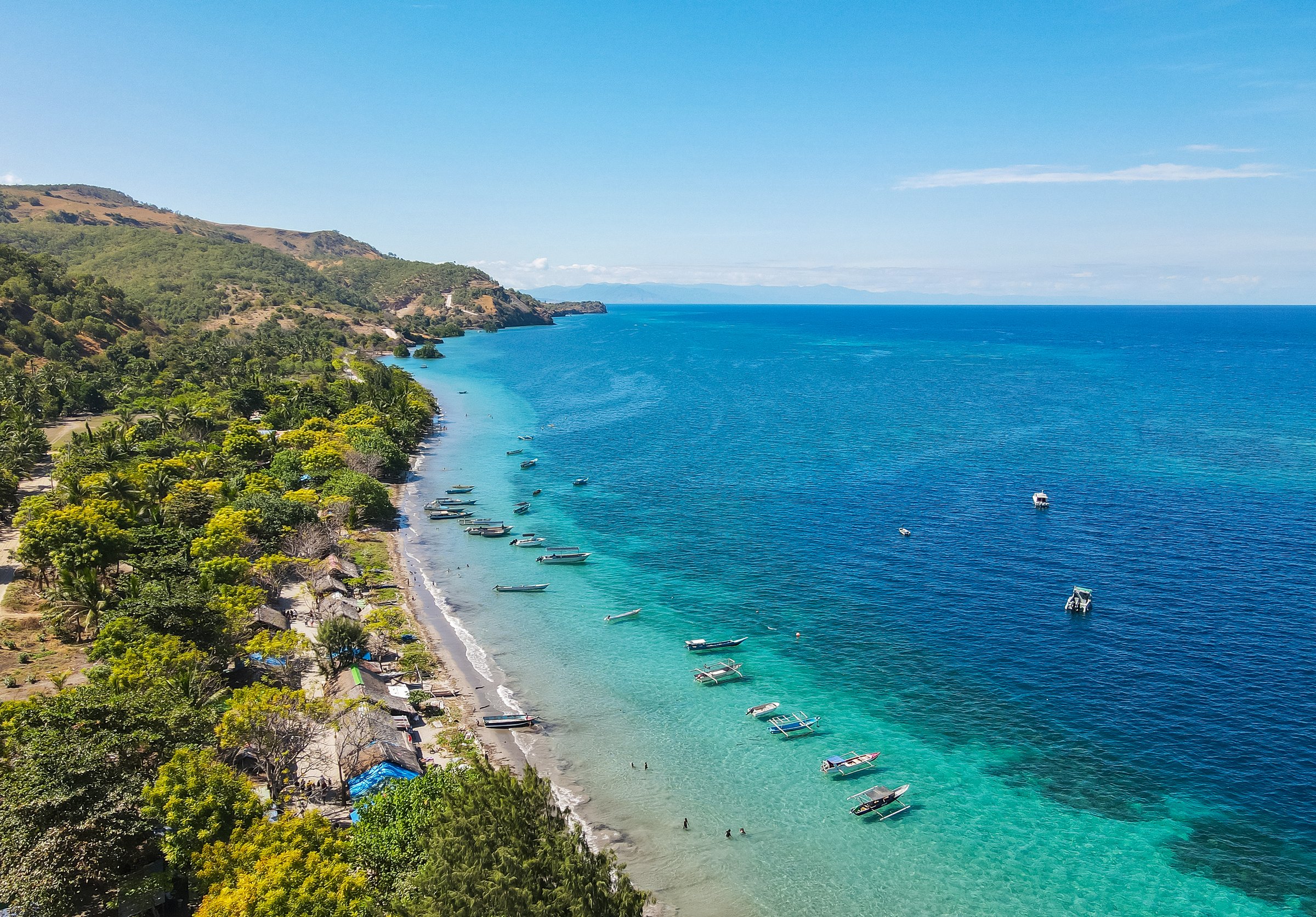 The beauty of the coastal landscape with turquoise blue colors on Atauro Island. Atauro Island is a tropical island north of Dili City, a popular tourist destination in Timor-Leste.