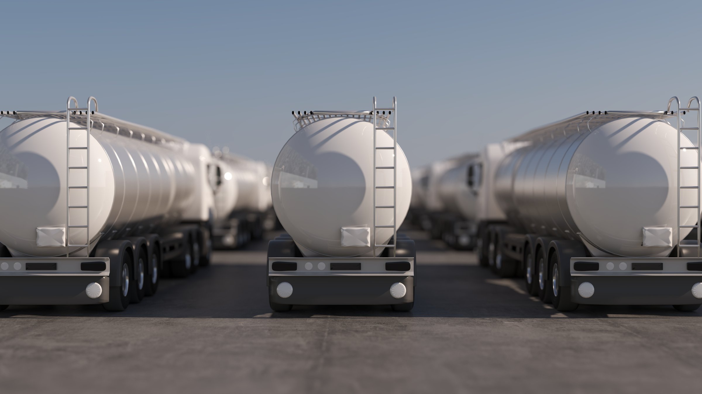 Oil Transport Truck landing stage prepare ready to export transport at industry transportation. 3D Render.