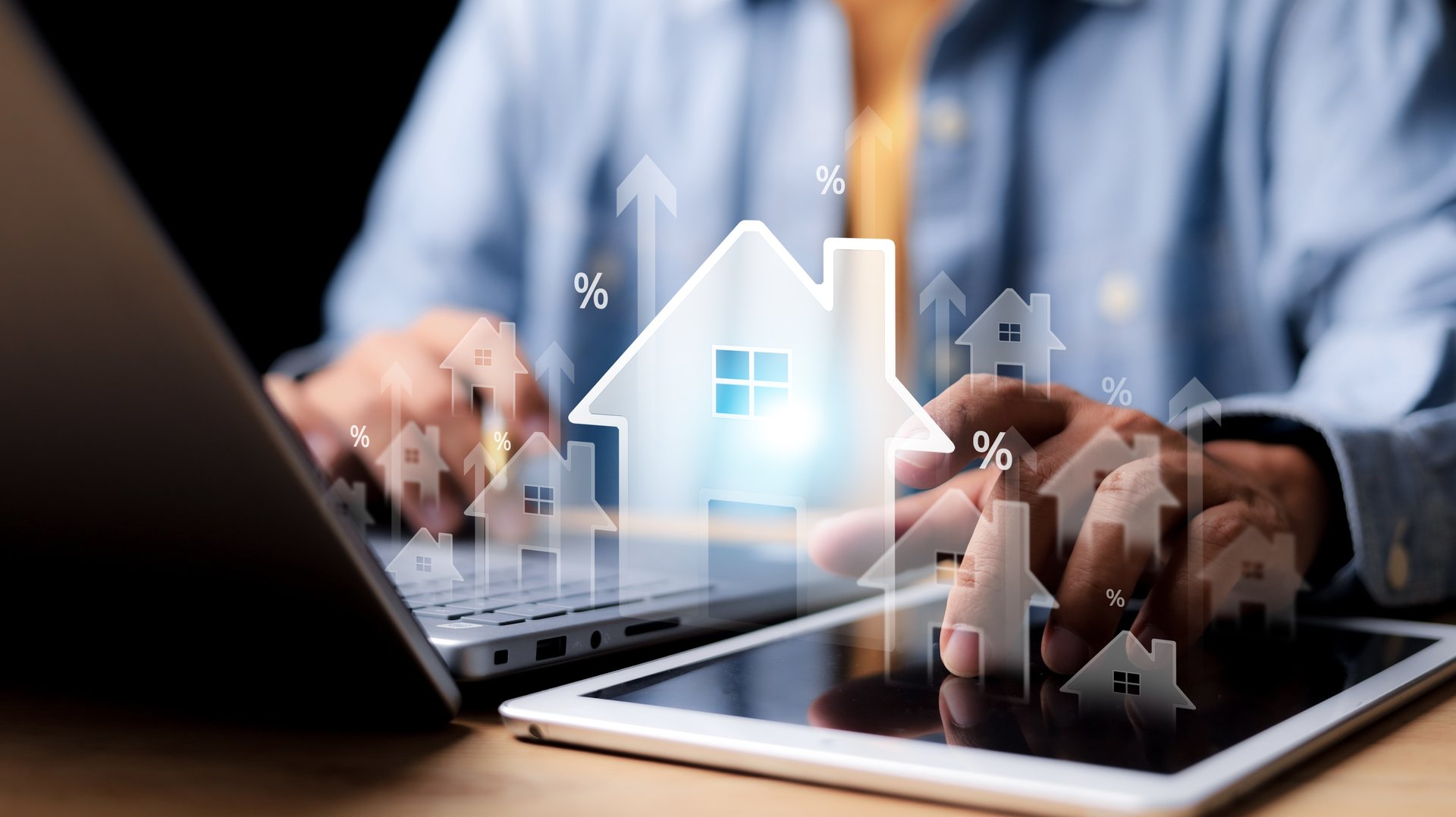 Real estate investment concept. Applying for a home loan, buying, selling,  developing the real estate market, creating stability in life, renting real estate.