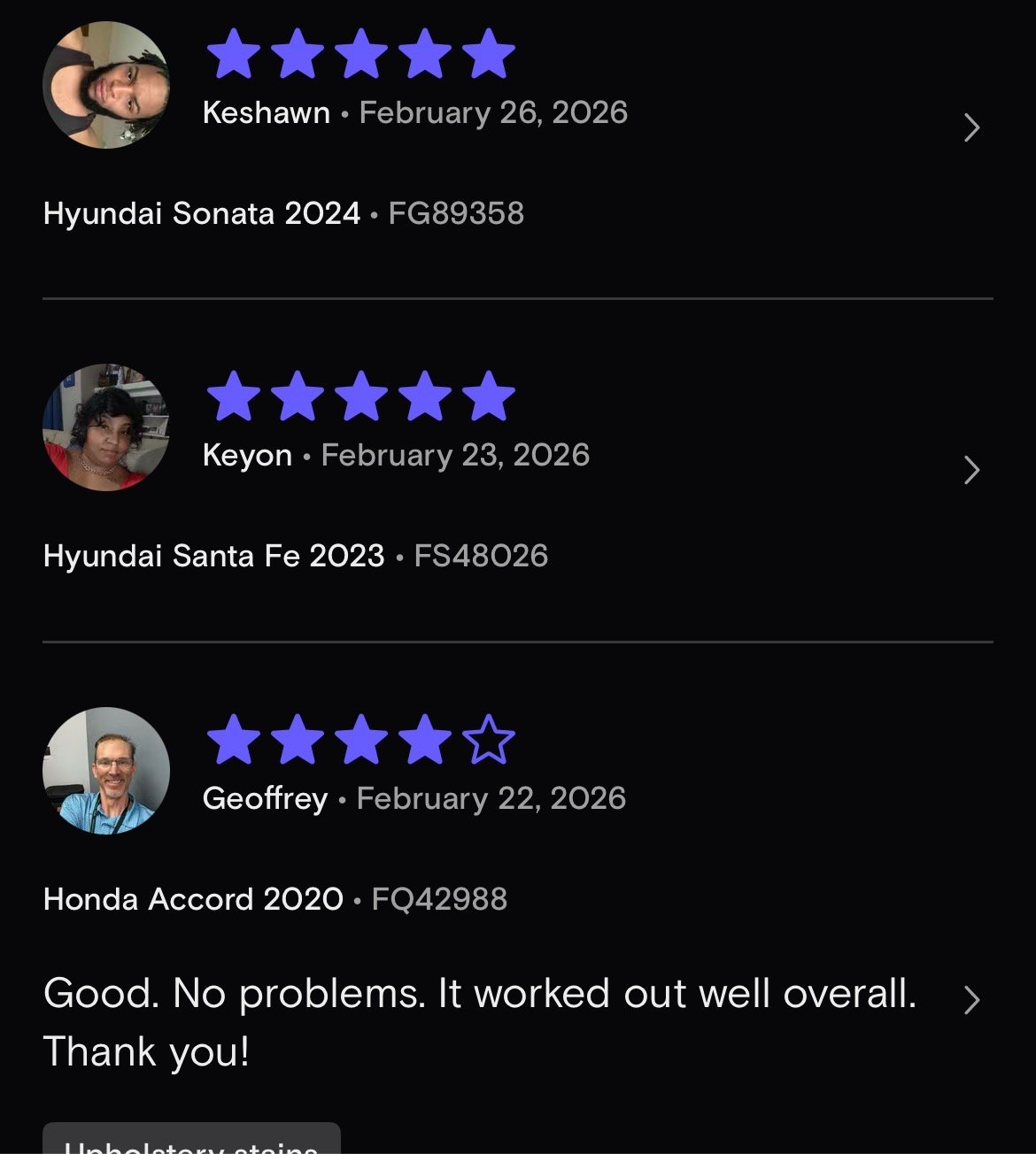 Turo Review - Guest feedback