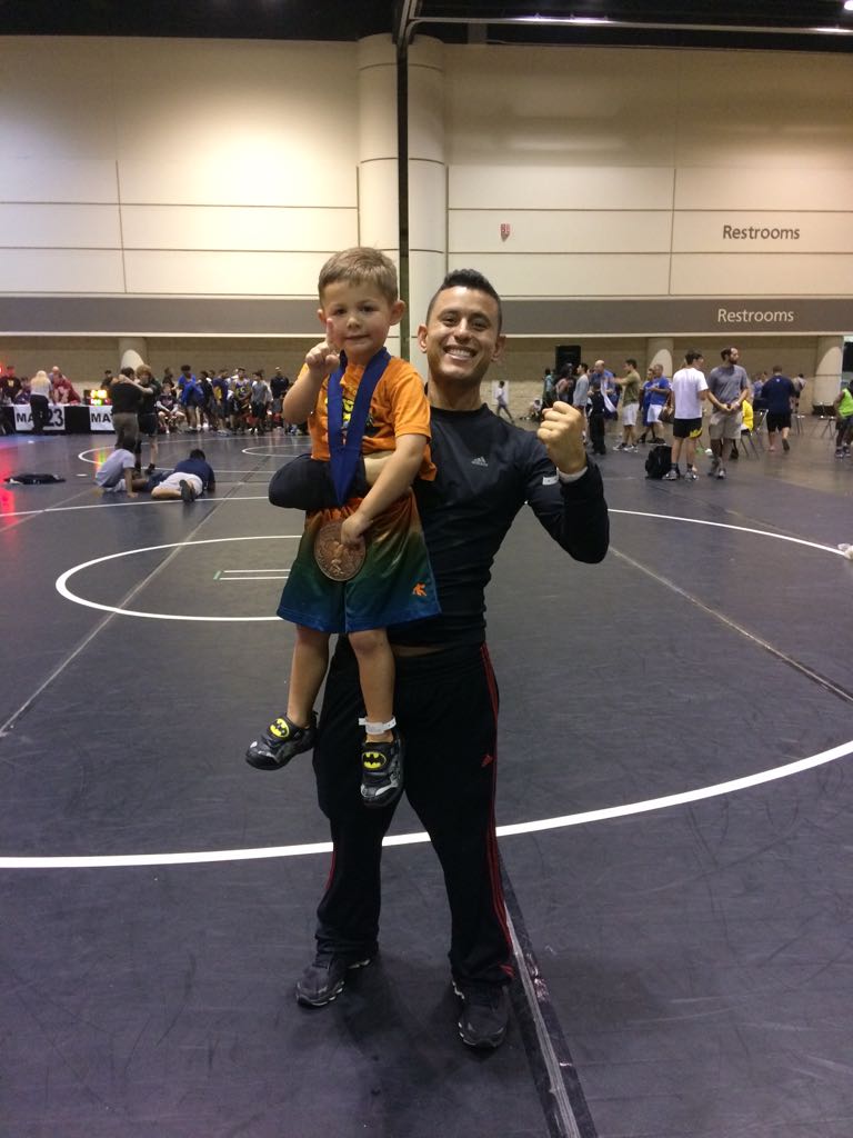 Youth wrestling training session