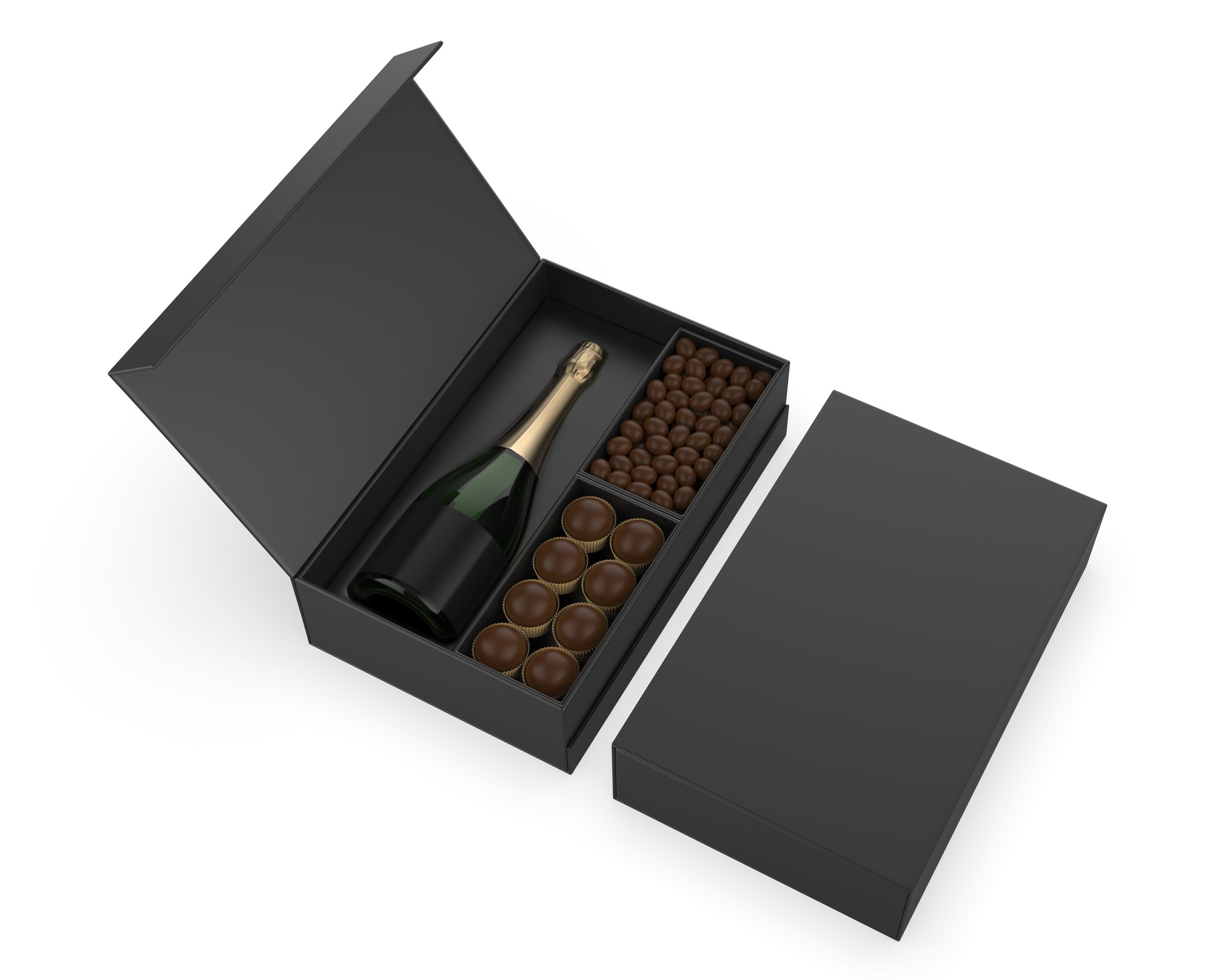 Corporate Holiday Festive Gift Box, Christmas Gift and Event Gifts 3d illustration.