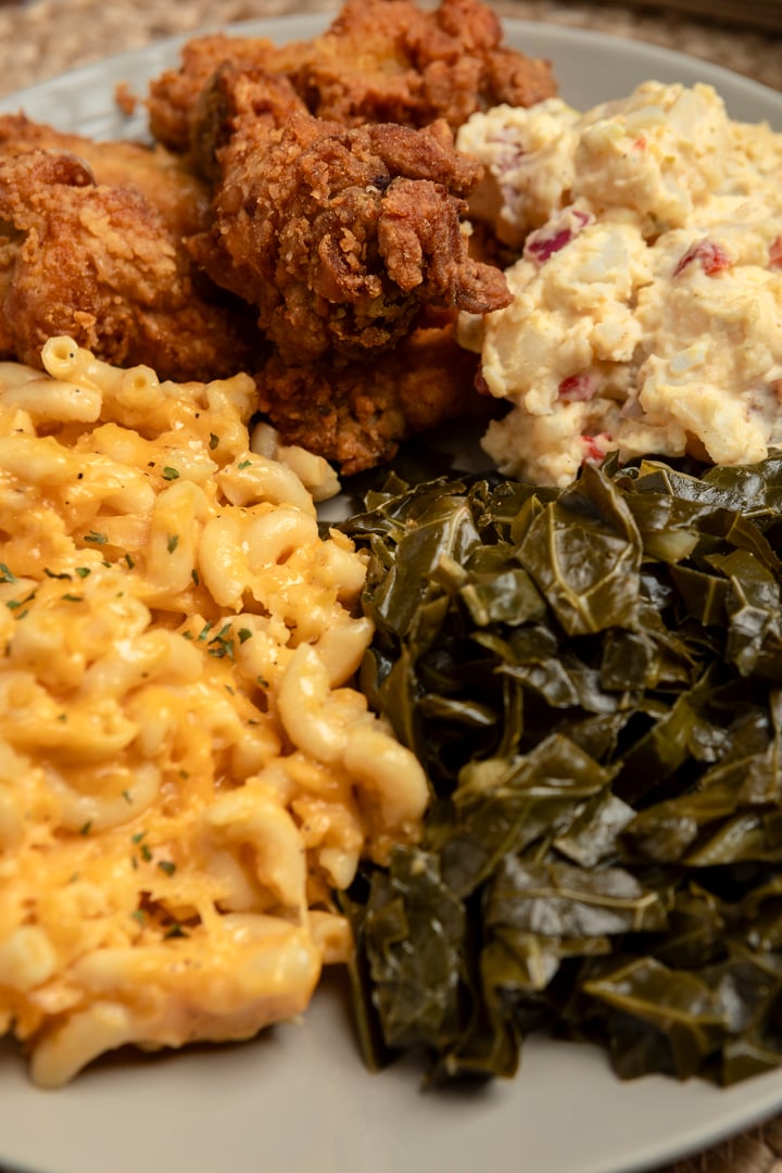Delicious dinner with soul food classics