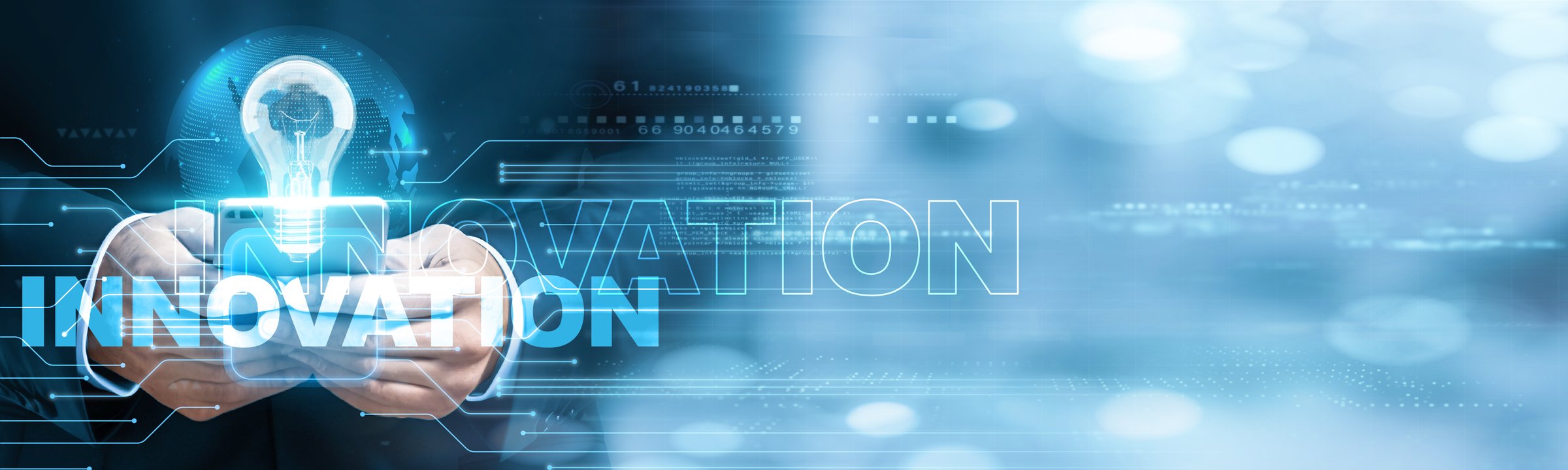 Businessman using mobile smartphone and Innovation icon network connection revolutionizing data with growth possibilities, driving advancements, enabling new opportunities, fostering transformative.