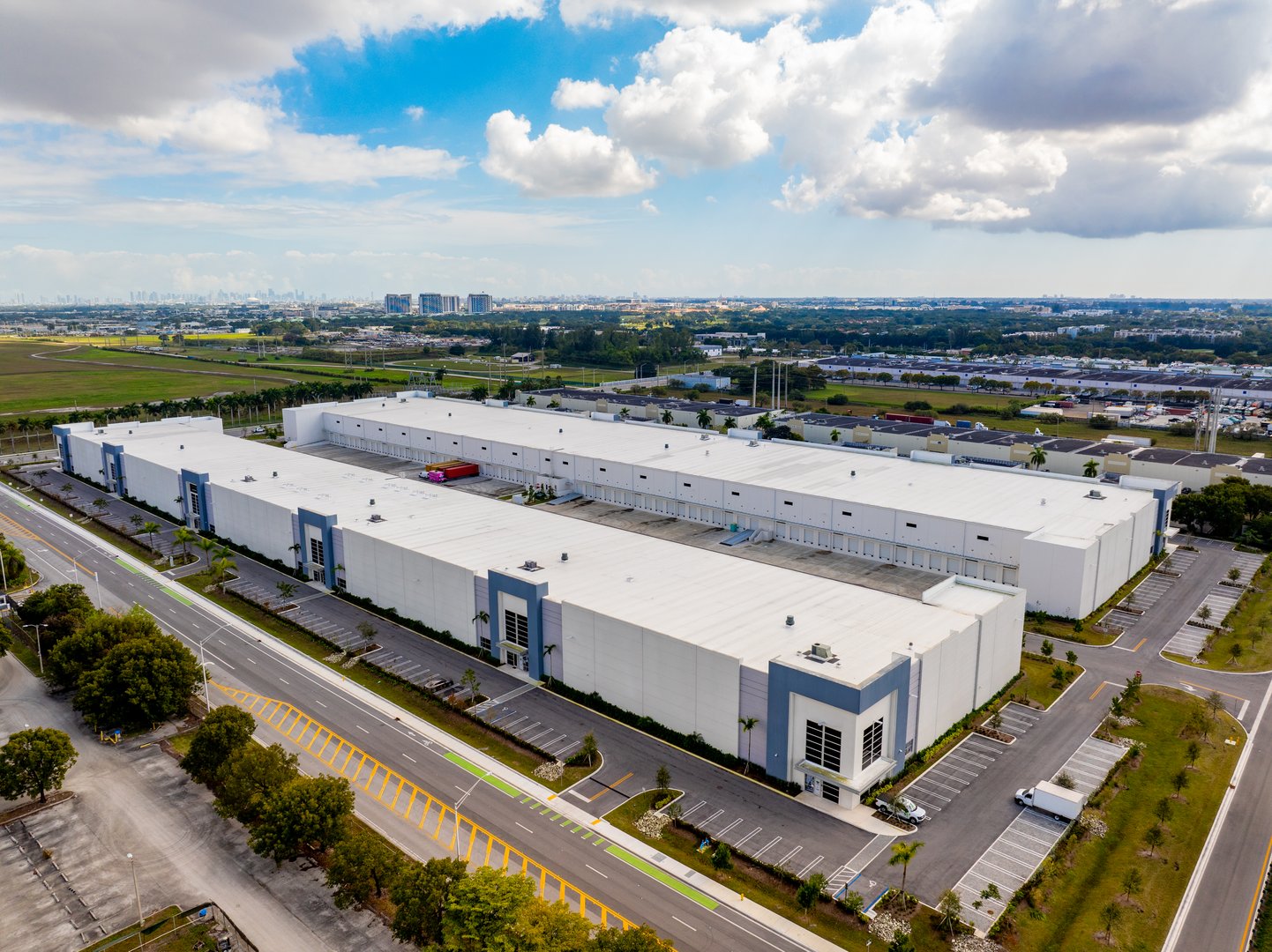 Aerial photo warehouses in Doral Miami Florida