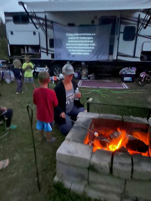 Campfire nights at Natanis Point Campground