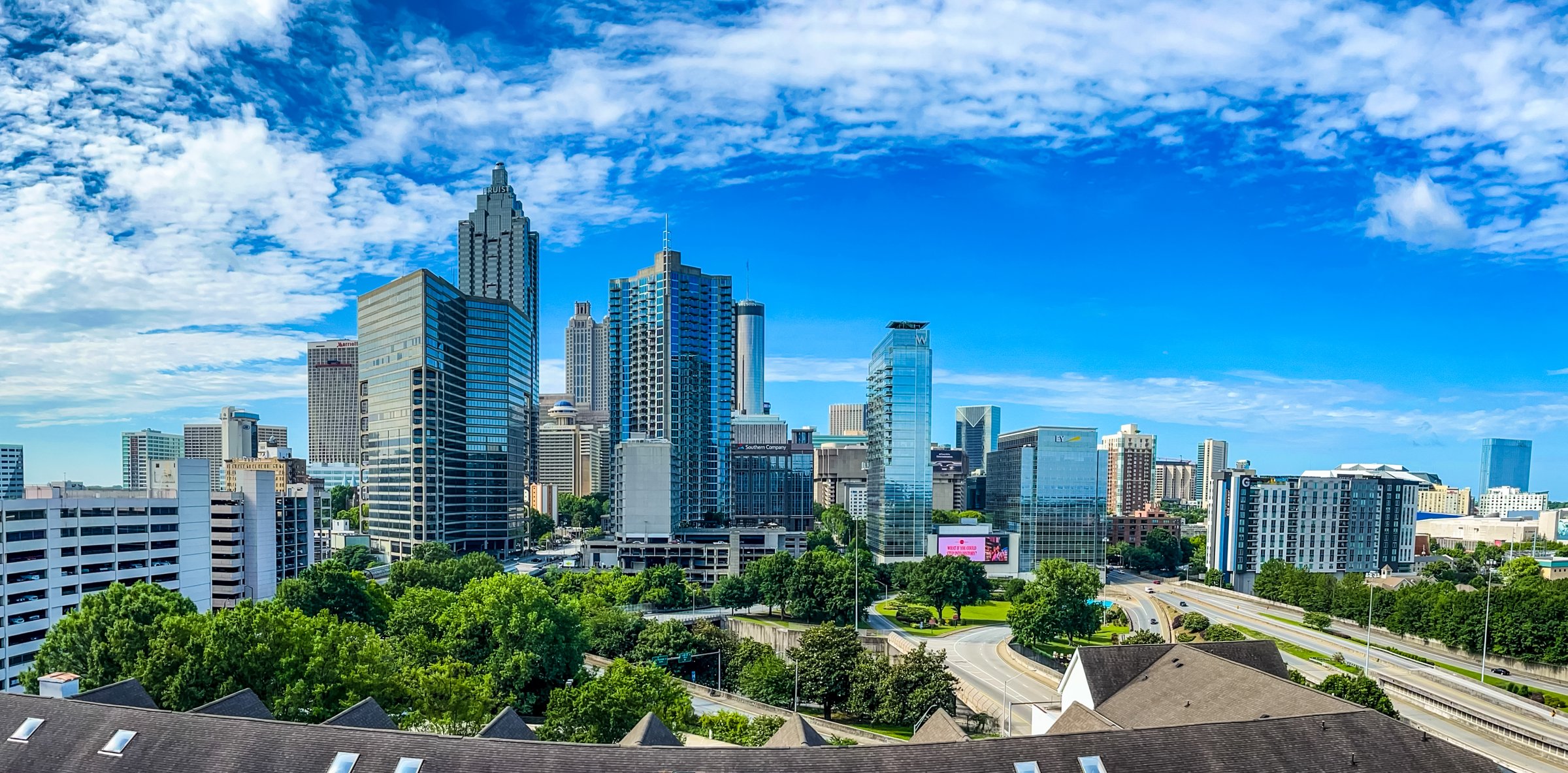 Panoramic Photo of The Downtown Atlanta Skyline