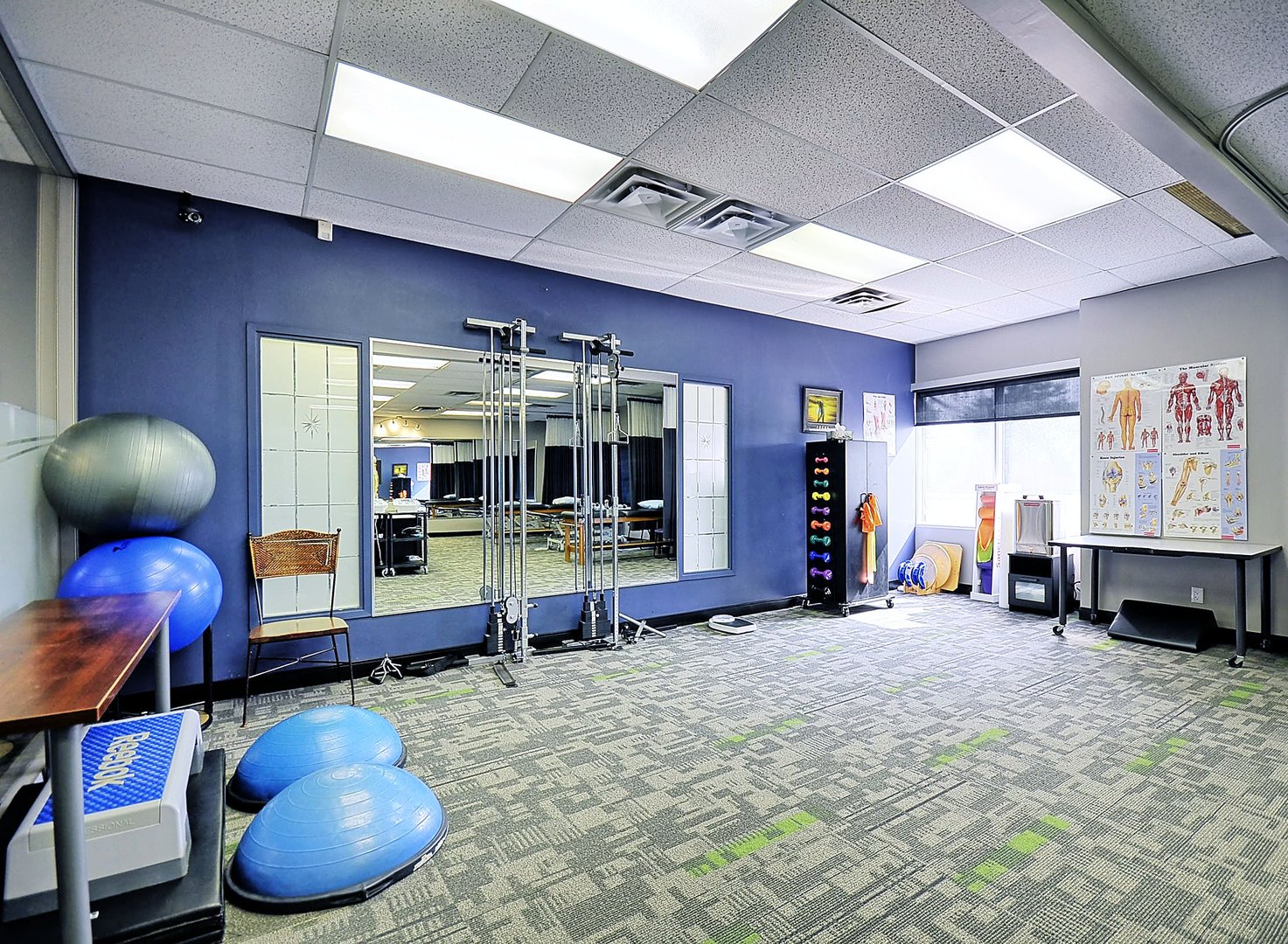 Therapy equipment and treatment area at Back on Track Physiotherapy