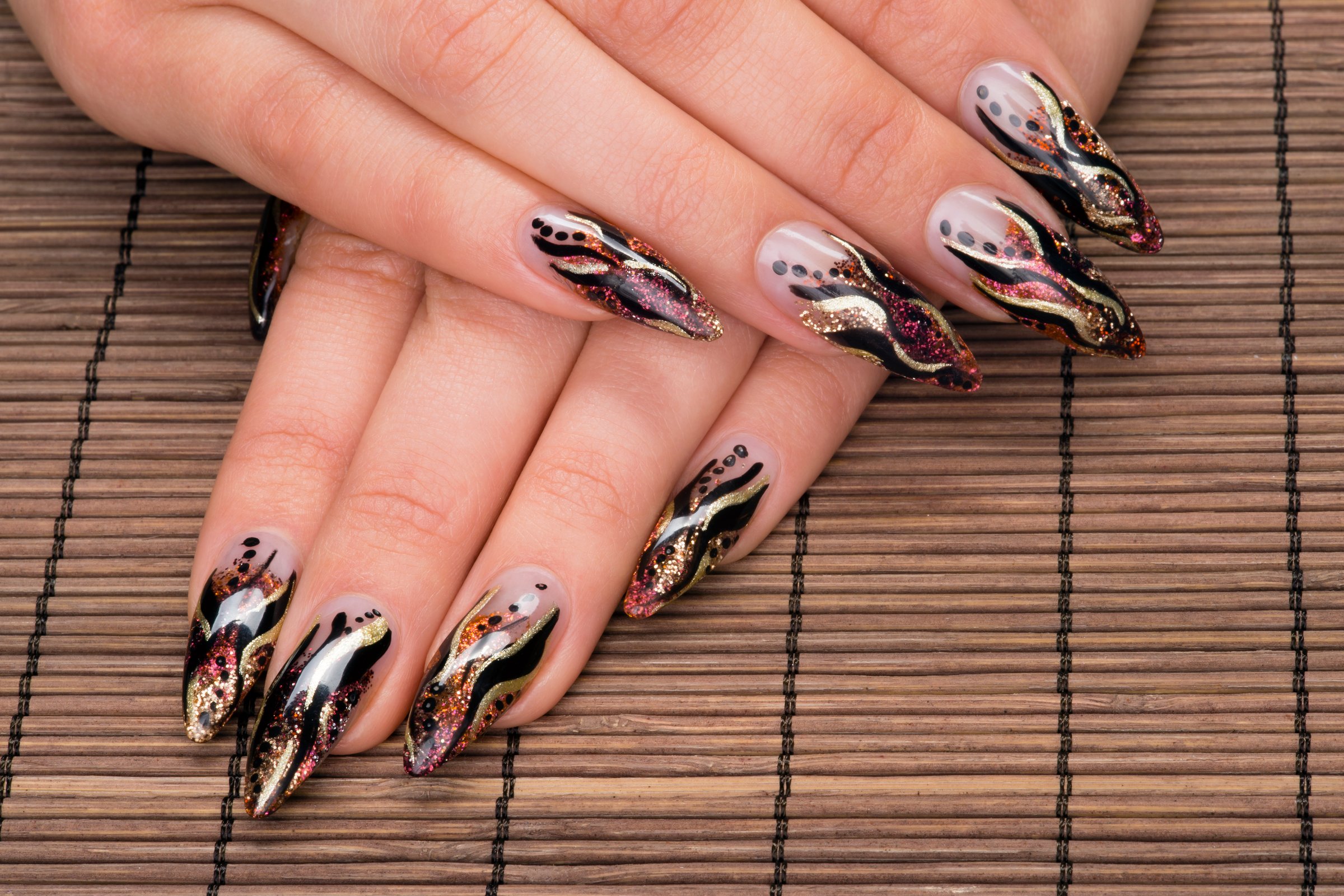 beautiful hands with fresh manicured nails