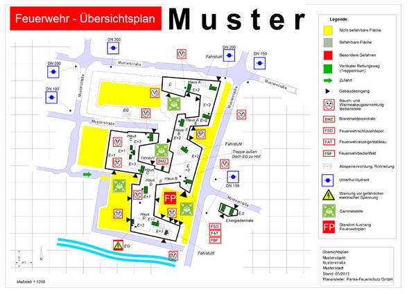 Feuerwehrplan nach DIN 14095