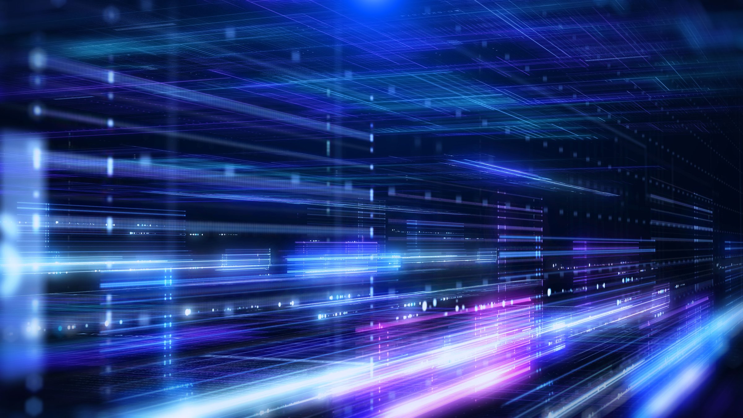 Technology digital cyberspace data network connection perspective view illustration background