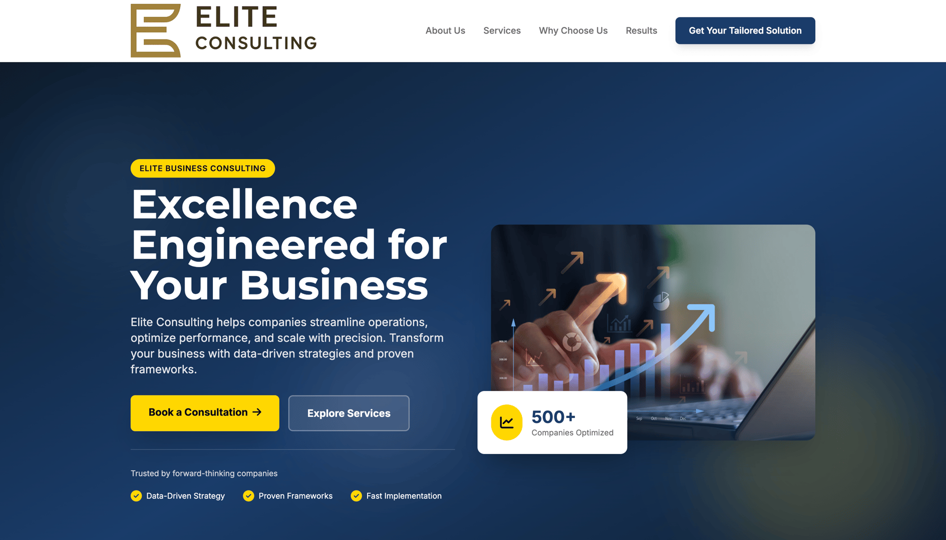 Professional Services website portfolio showcase