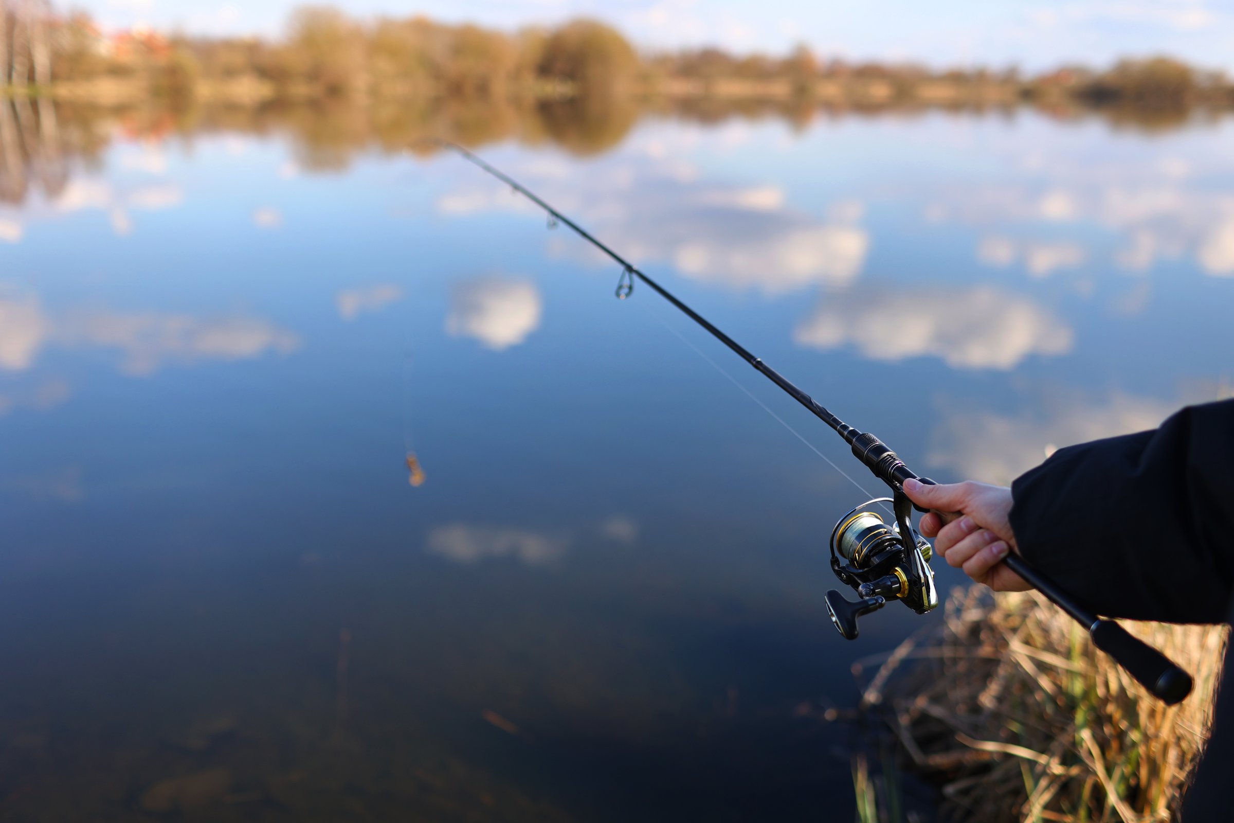 Angler at lake