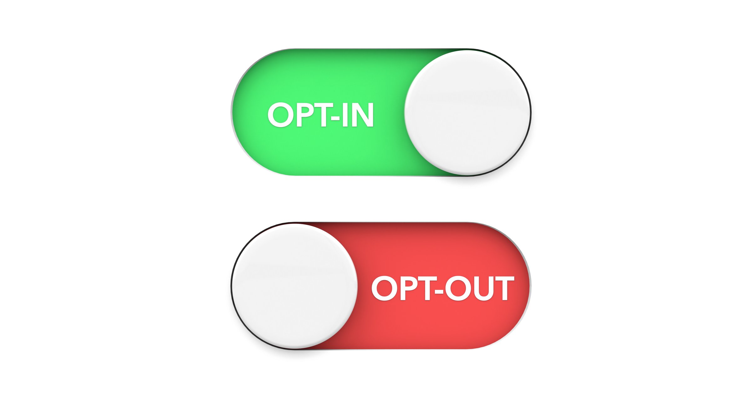 Opt-In and Opt-Out button Concept