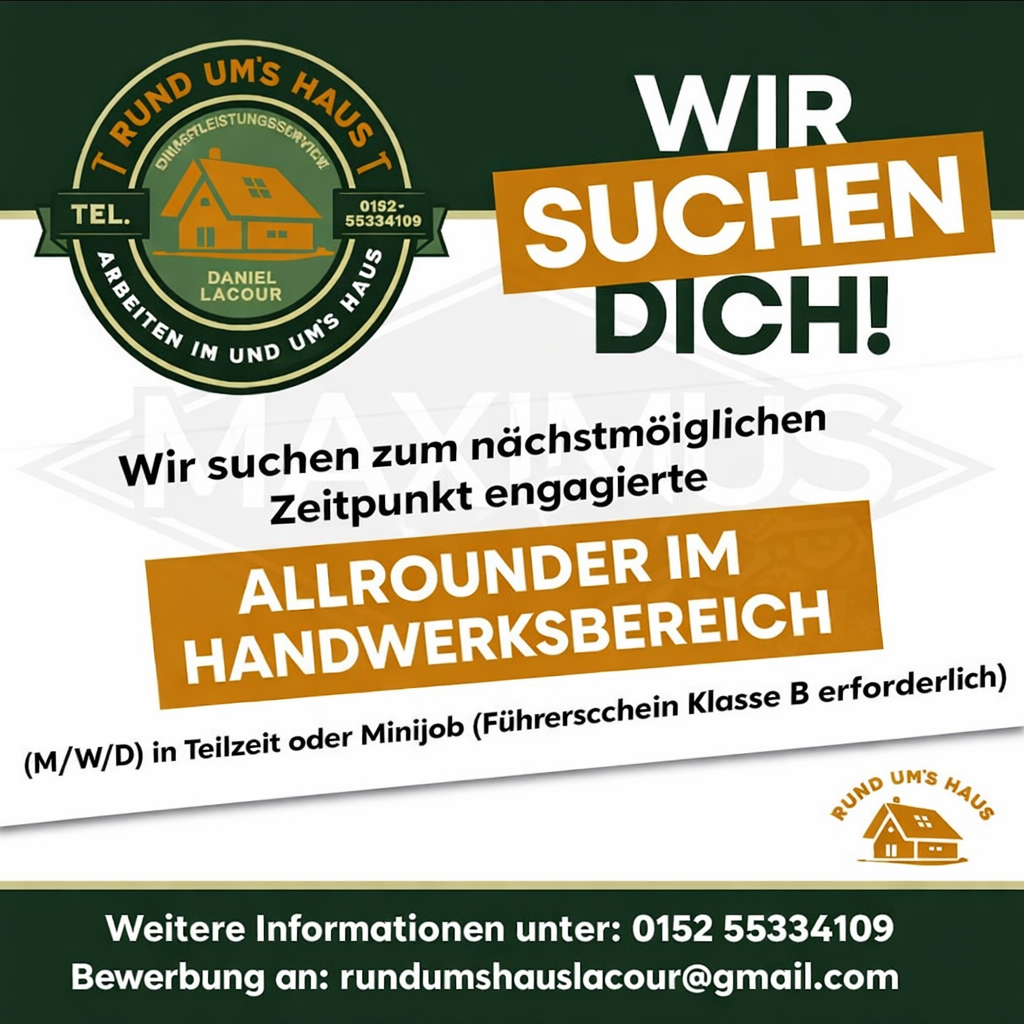 Wir suchen dich - Karriere bei Rund um's Haus