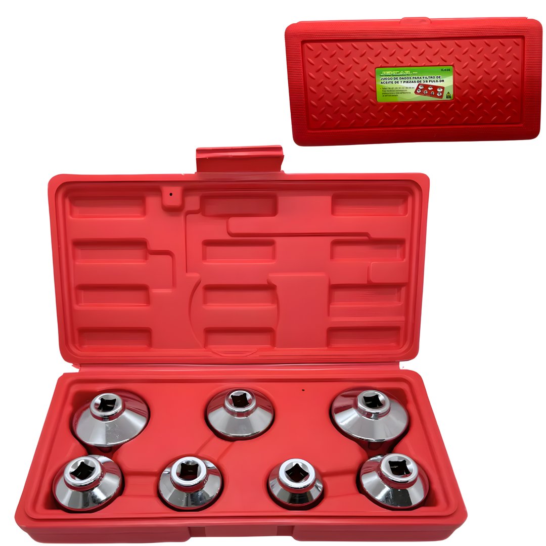 HJ036 Juego de Dados para Filtro de Aceite de 7 Piezas