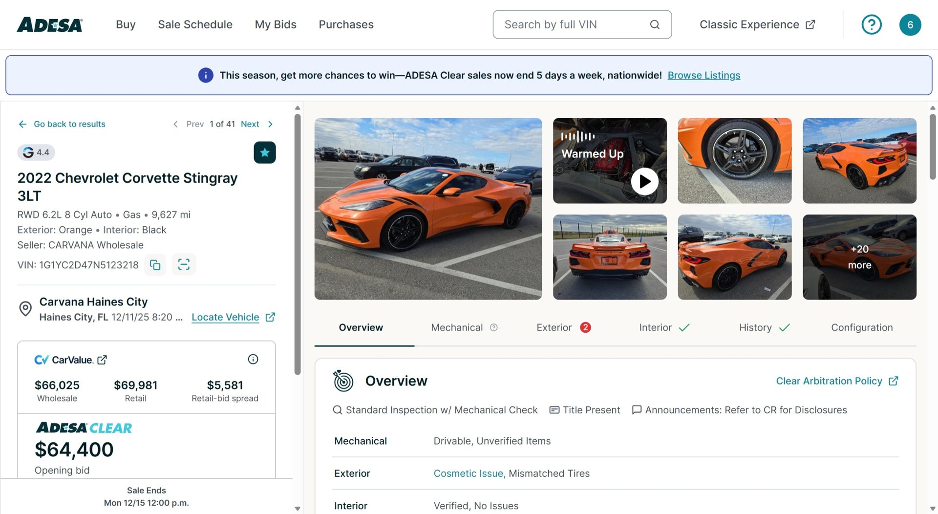 2022 Chevrolet Corvette Stingray Orange