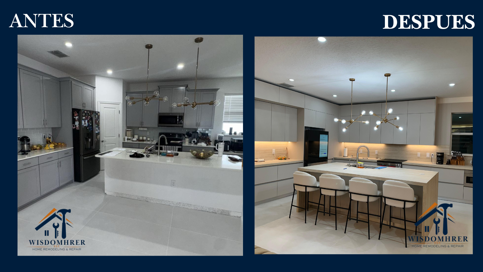 Remodelación de cocina antes y después