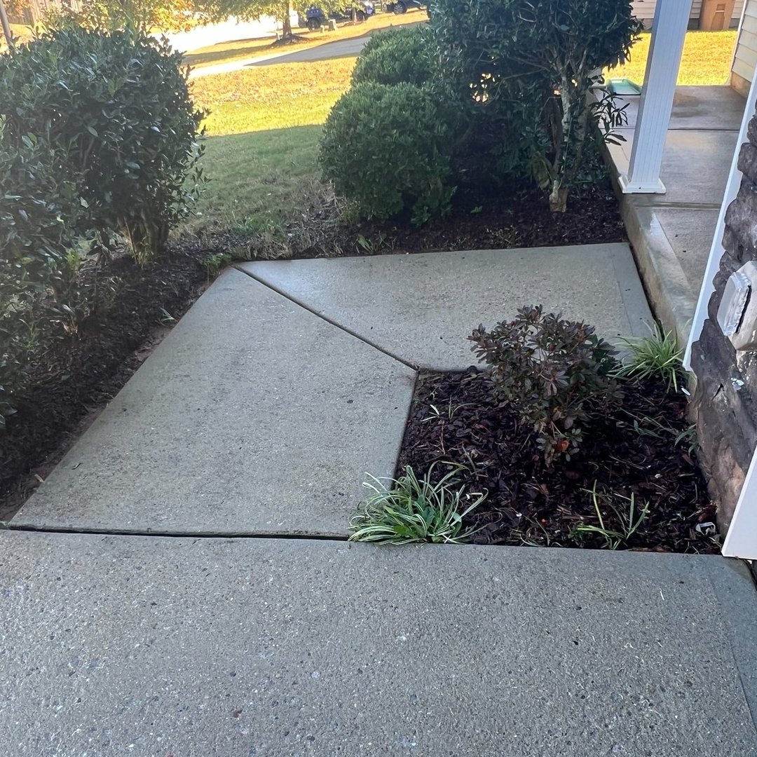Before front walkway cleaning in Youngsville NC - dirty pavement